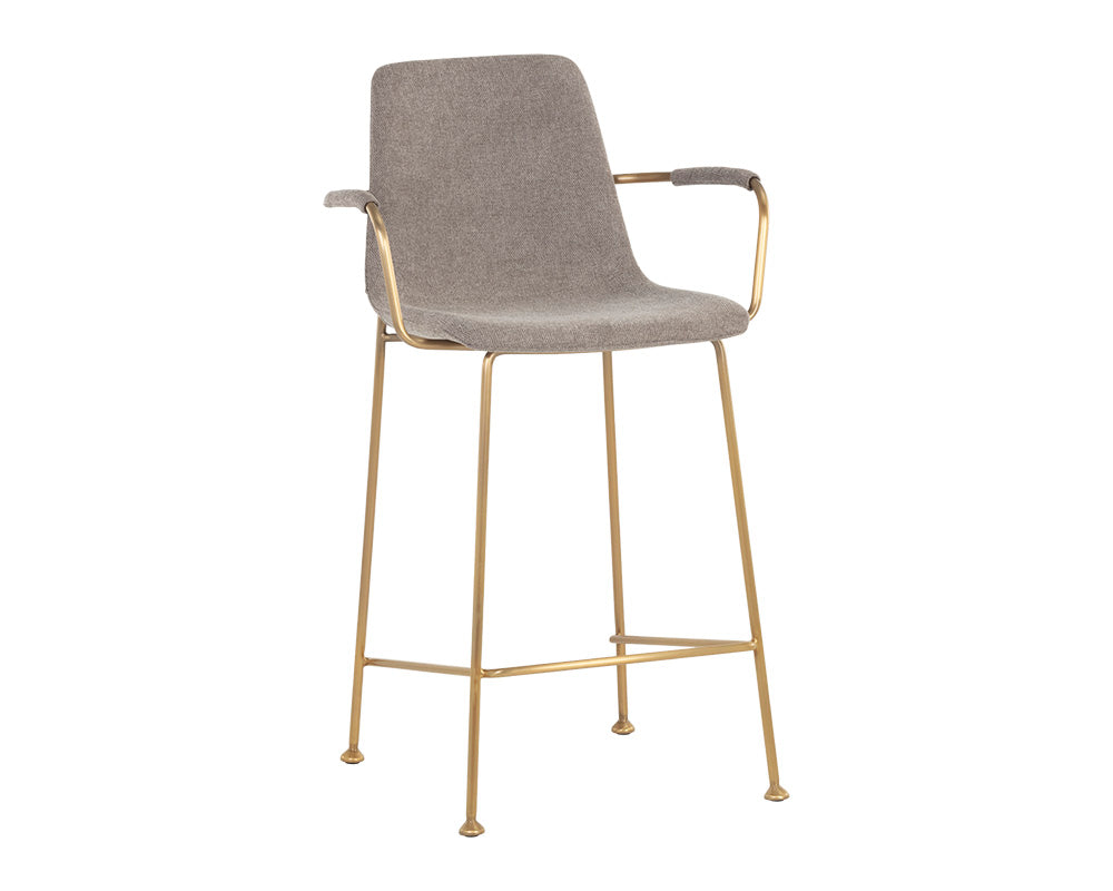 Sunpan Hathaway Counter Stool - Belfast Navy/Oatmeal/Oyster Shell