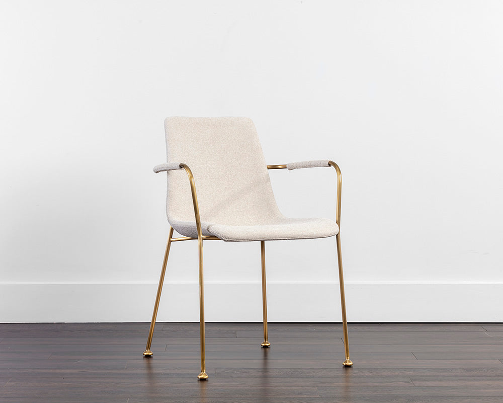 Sunpan Hathaway Dining Armchair - Belfast Navy/Oatmeal/Oyster Shell/Rust