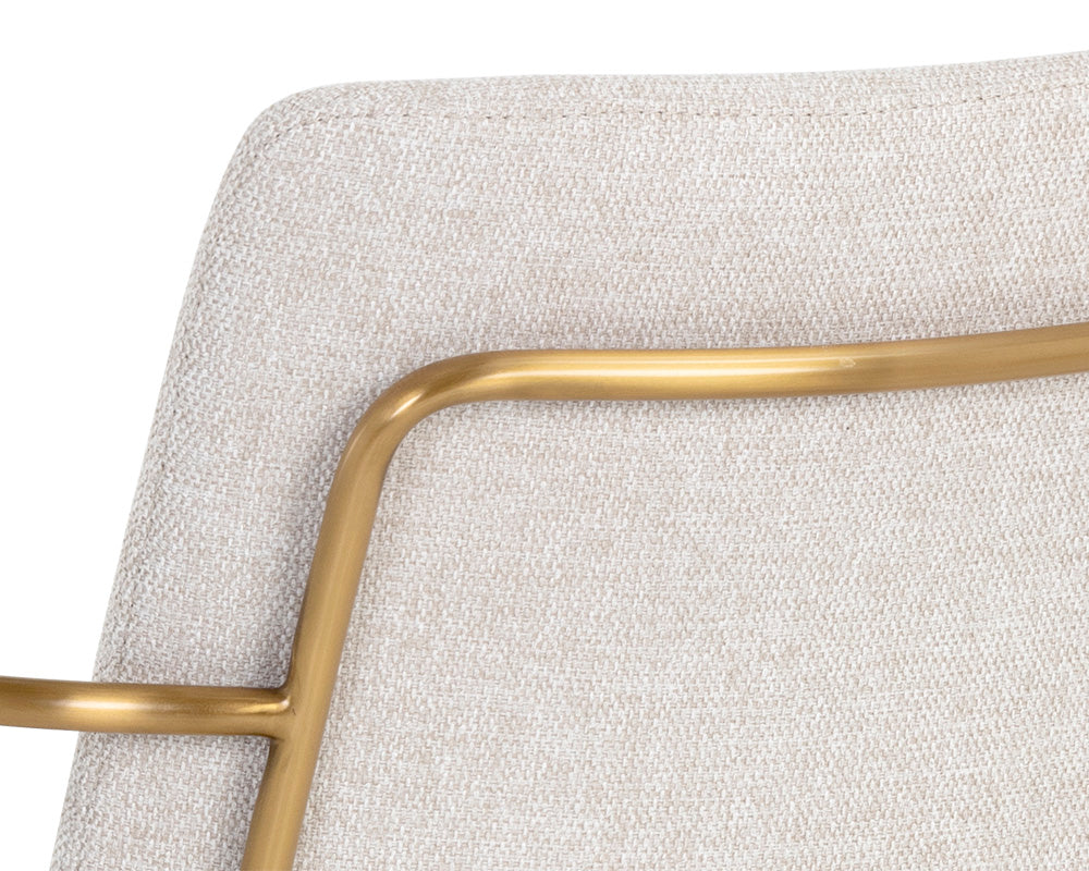 Sunpan Hathaway Dining Armchair - Belfast Navy/Oatmeal/Oyster Shell/Rust