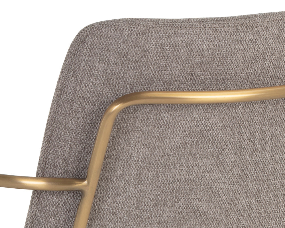 Sunpan Hathaway Dining Armchair - Belfast Navy/Oatmeal/Oyster Shell/Rust