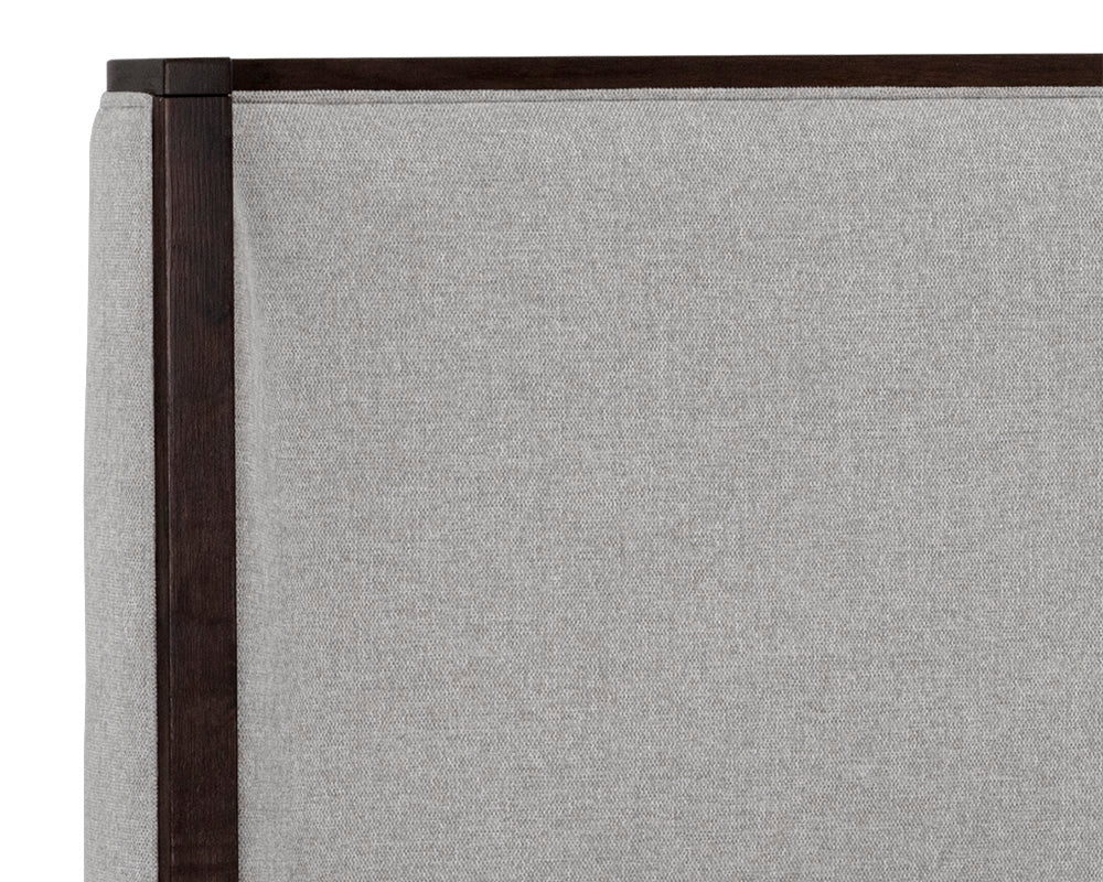 Sunpan Colette Bed In Brown And Belfast Heather Grey/Natural And Effie Linen - King