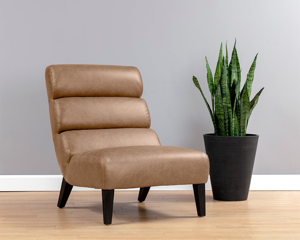 Sunpan Ellison Lounge Chair - Marseille Camel/Concrete Leather