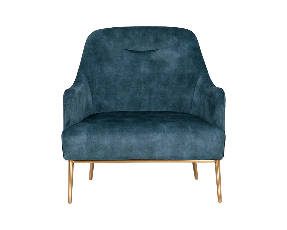 Sunpan Cameron Lounge Chair In Nono Petrol / Nono Rust / Nono Shitake