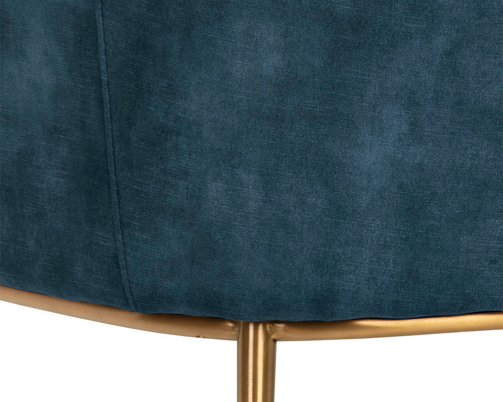 Sunpan Cameron Lounge Chair In Nono Petrol / Nono Rust / Nono Shitake