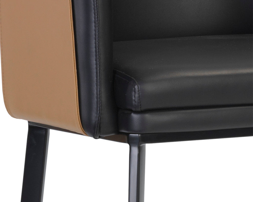 Sunpan Carter Counter Stool - Napa Beige And Napa Tan/Napa Black And Napa Cognac