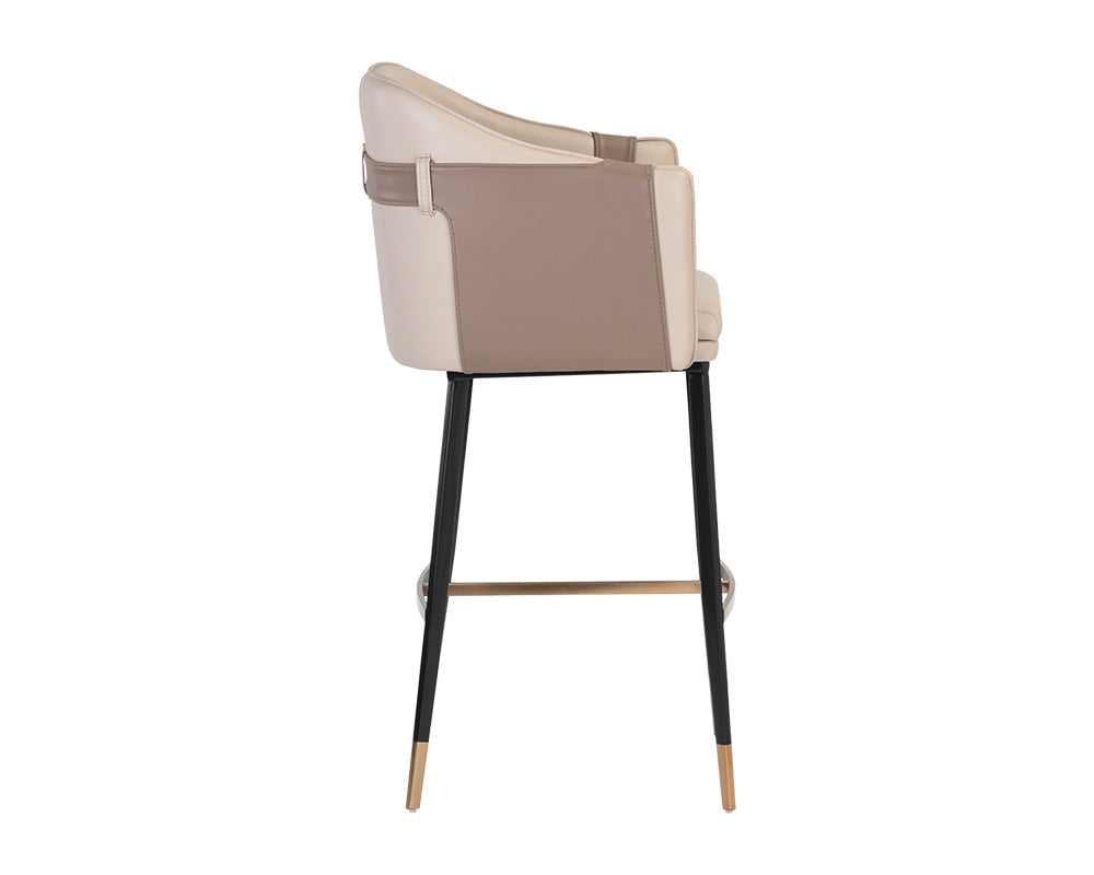 Sunpan Carter Barstool - Napa Beige And Napa Tan/Napa Black And Napa Cognac