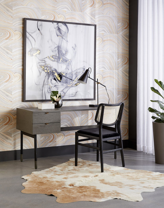 Sunpan Annex Dining Chair - Abbington Black / Natural and Velvet Black / Natural