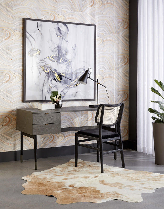 Sunpan Annex Dining Chair - Abbington Black / Natural and Velvet Black / Natural