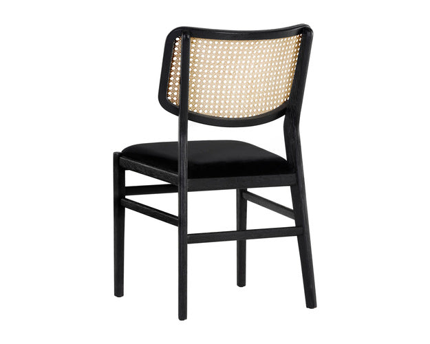 Sunpan Annex Dining Chair - Abbington Black / Natural and Velvet Black / Natural