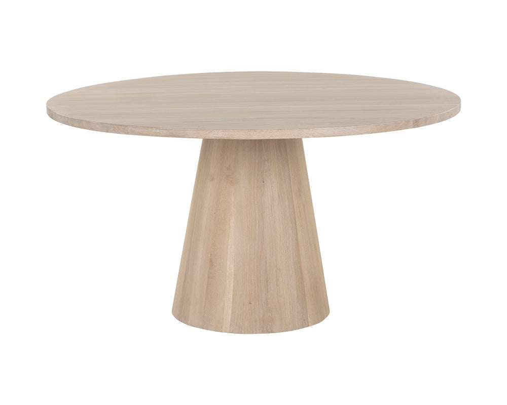 Sunpan Althea Dining Table - Round in Brown Oak/Light Oak 54"