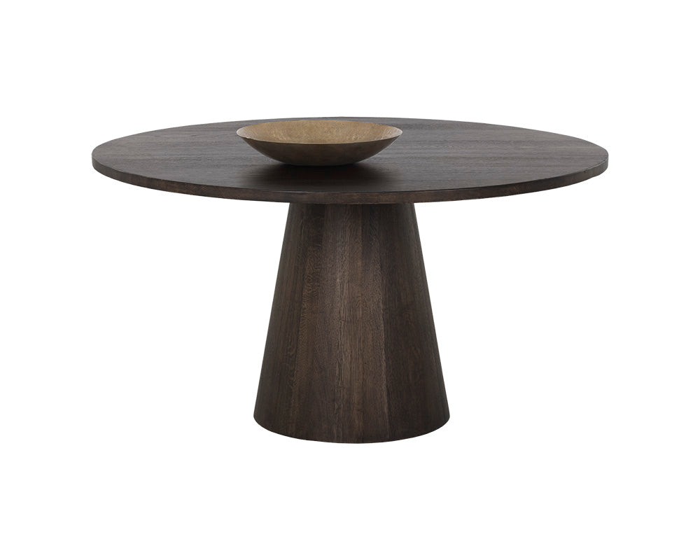 Sunpan Althea Dining Table - Round in Brown Oak/Light Oak 54"