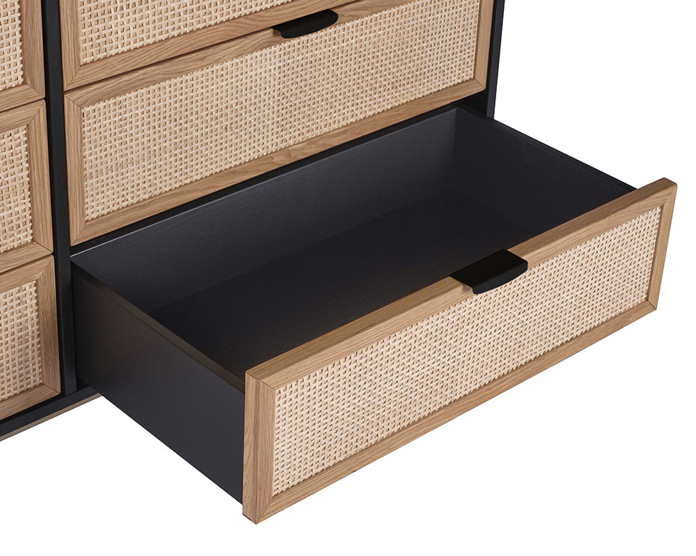 Sunpan Avida Dresser in Gold and Black/Natural