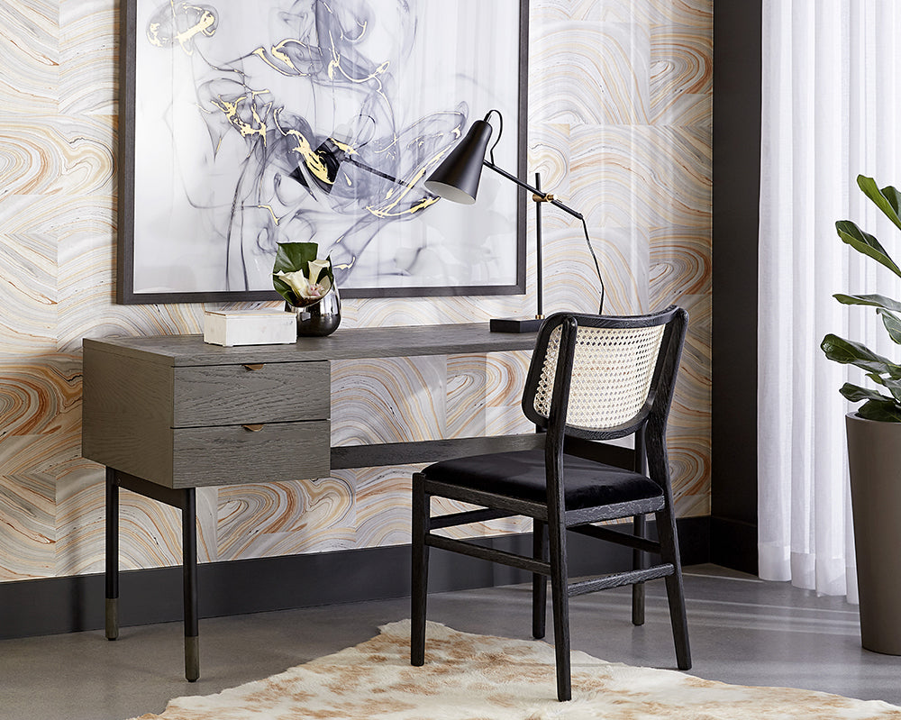 Sunpan Clark Desk In Grey/Walnut