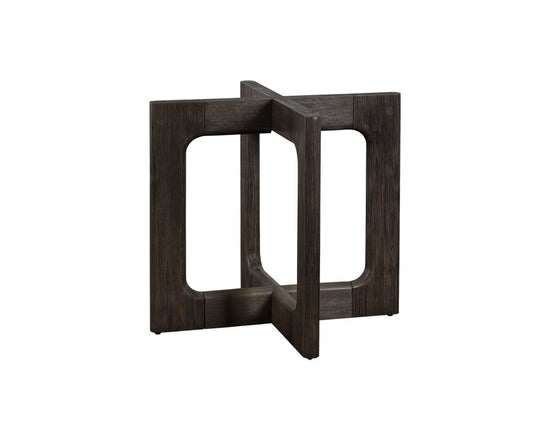 Sunpan Cypher Dining Table Base in Wood and Dark Brown / White Ceruse