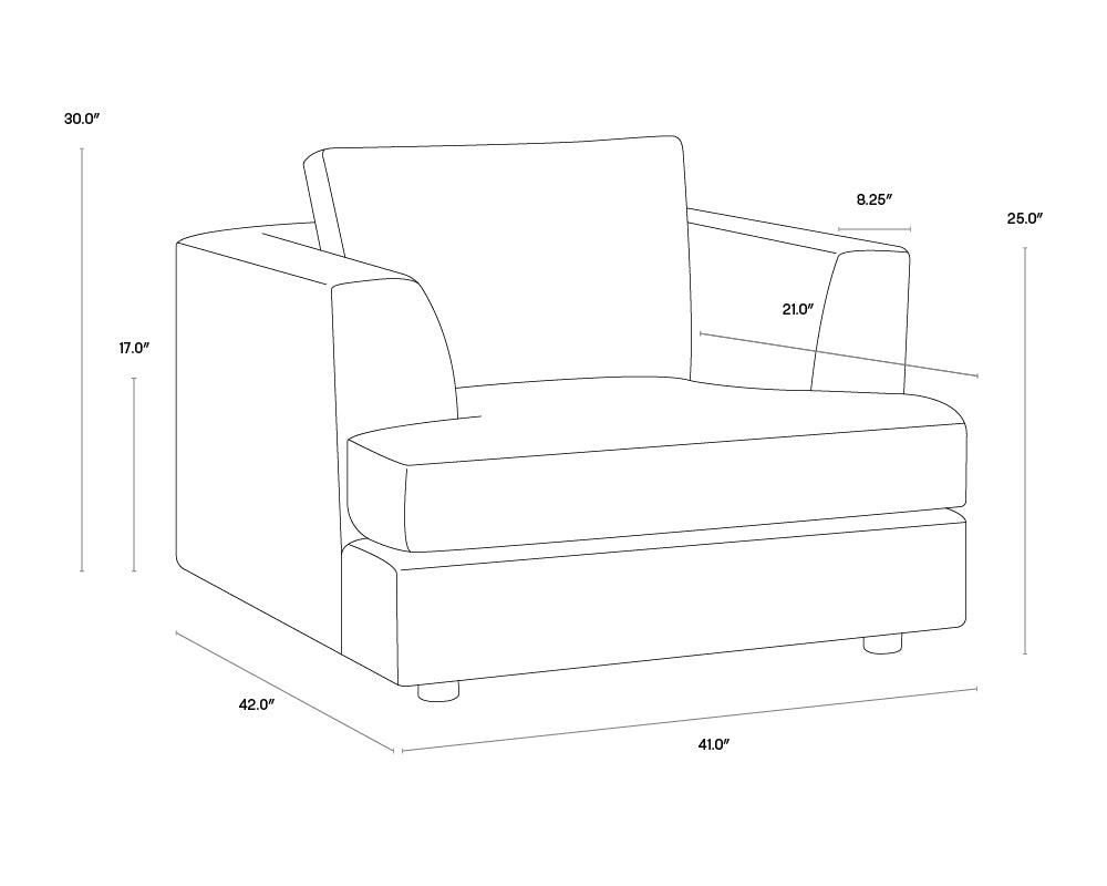 Sunpan Cascade Armchair In Liv Dove/Pearl