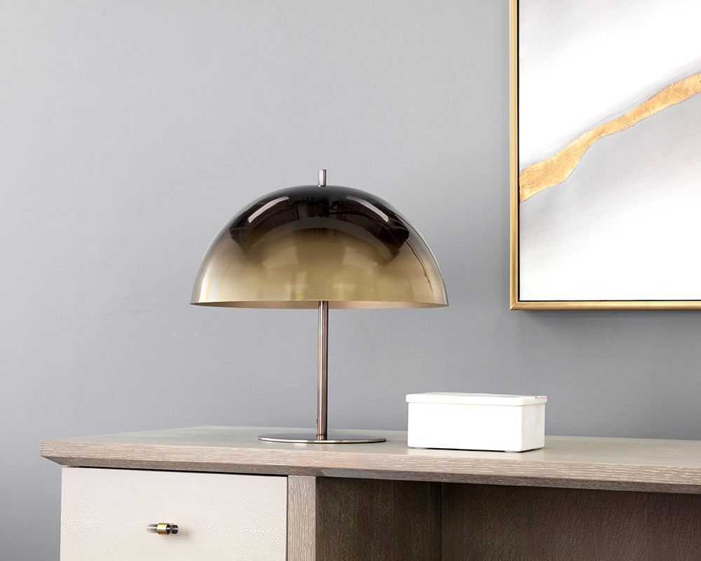 Sunpan Domina Table Lamp in Antique Brass And Black Ombre / Antique Silver