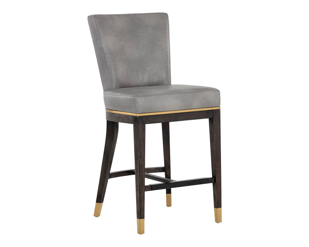 Sunpan Alister Counter Stool in Bravo Black and Abbington Black / Polo Club Stone