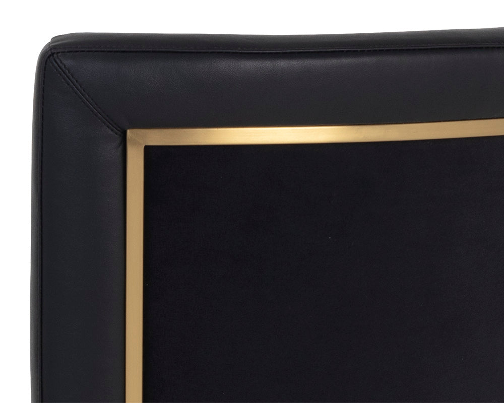 Sunpan Alister Barstool in Bravo Black and Abbington Black / Bravo Metal and Polo Club Stone