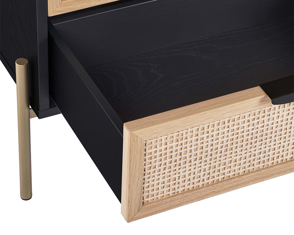Sunpan Avida Nightstand in Champagne Gold and Cream/Black