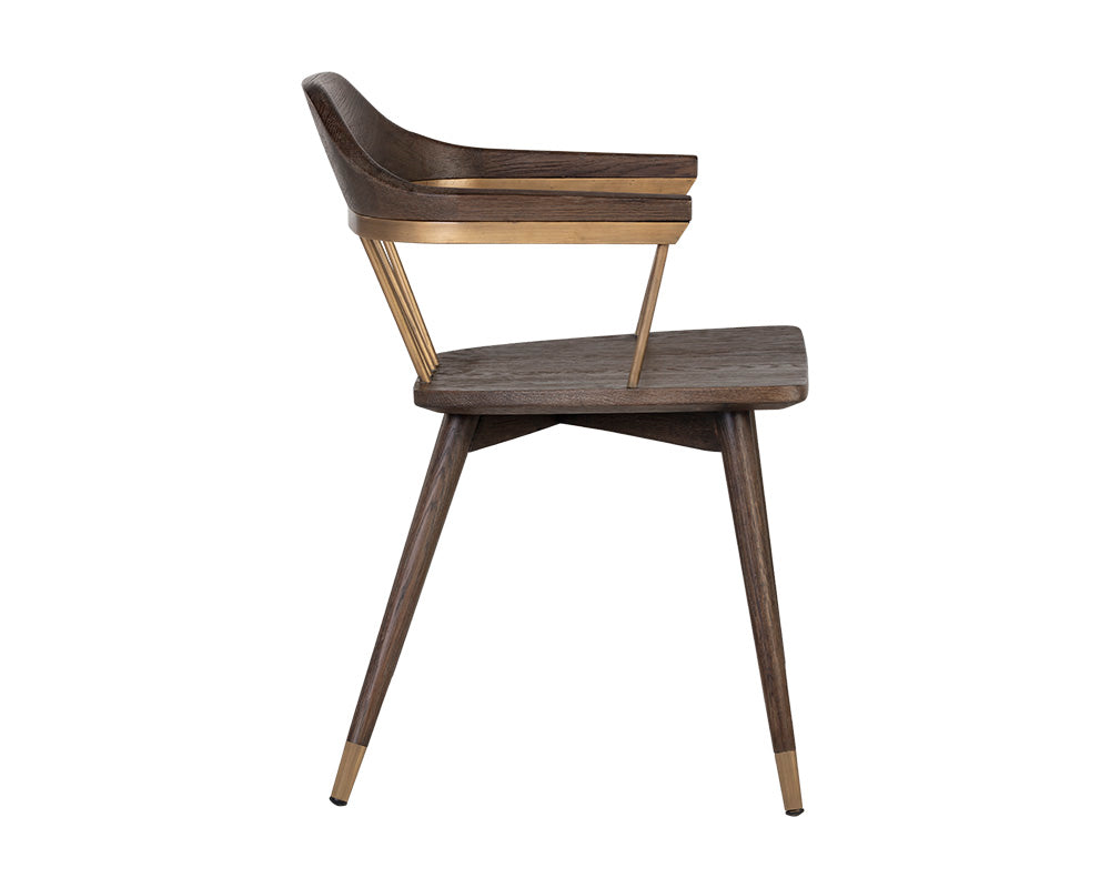Sunpan Demi Dining Chair in Dark Brown/Grey