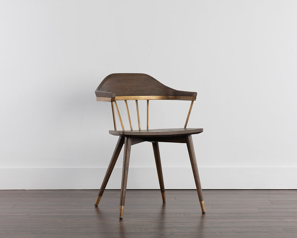 Sunpan Demi Dining Chair in Dark Brown/Grey