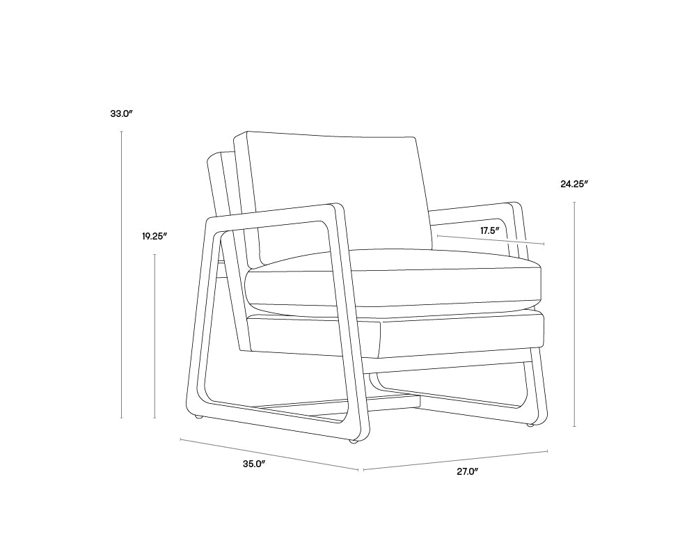 Sunpan Catalano Lounge Chair in Graph Fog