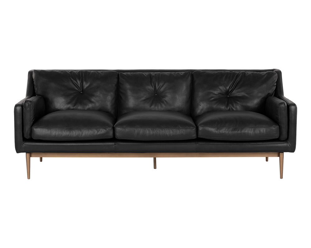 Sunpan Benton Sofa in Behike Ebony Leather