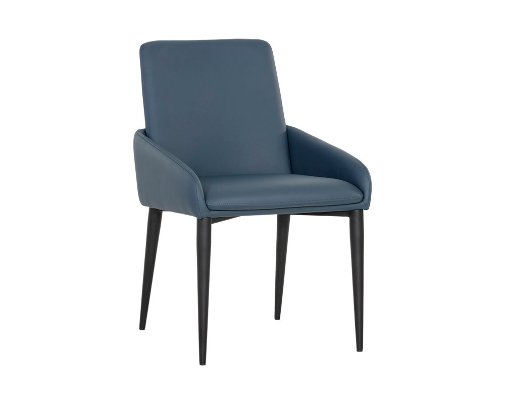 Sunpan Carlo Dining Armchair In Black And Dillon Thunder/Gold And Dillon Snow
