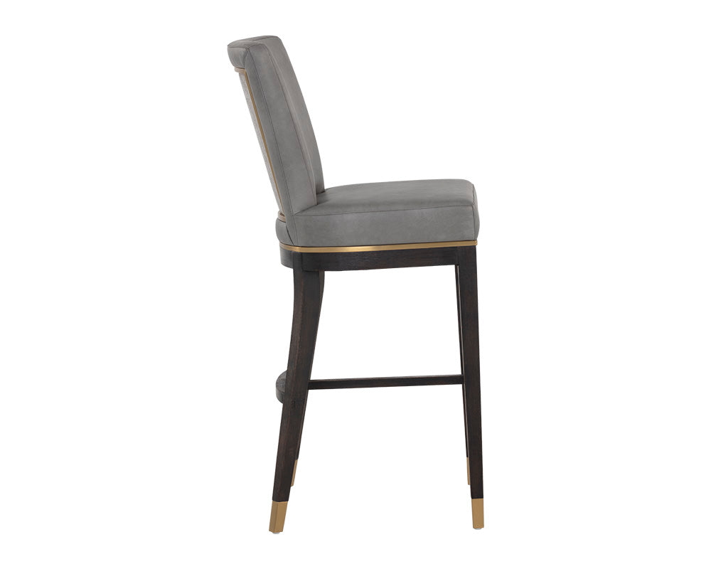 Sunpan Alister Barstool in Bravo Black and Abbington Black / Bravo Metal and Polo Club Stone