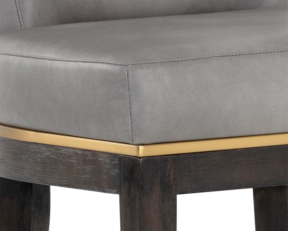 Sunpan Alister Barstool in Bravo Black and Abbington Black / Bravo Metal and Polo Club Stone