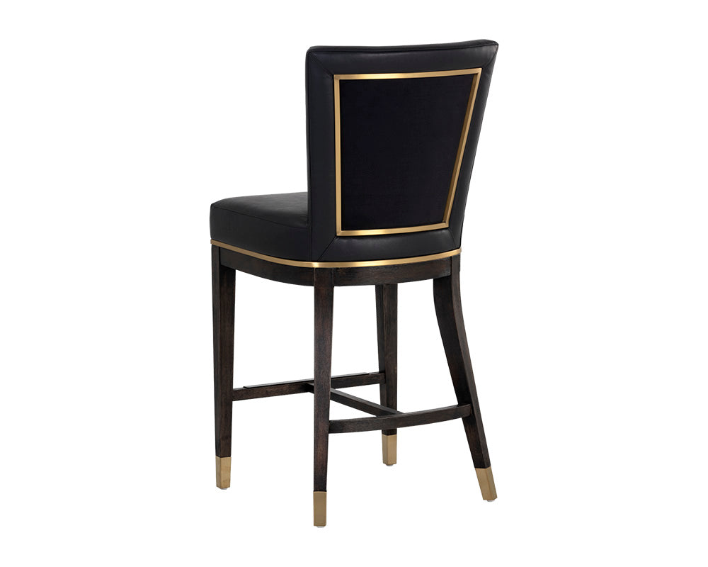 Sunpan Alister Counter Stool in Bravo Black and Abbington Black / Polo Club Stone