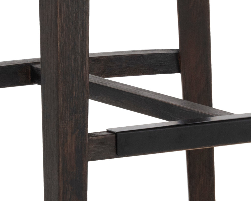 Sunpan Alister Counter Stool in Bravo Black and Abbington Black / Polo Club Stone