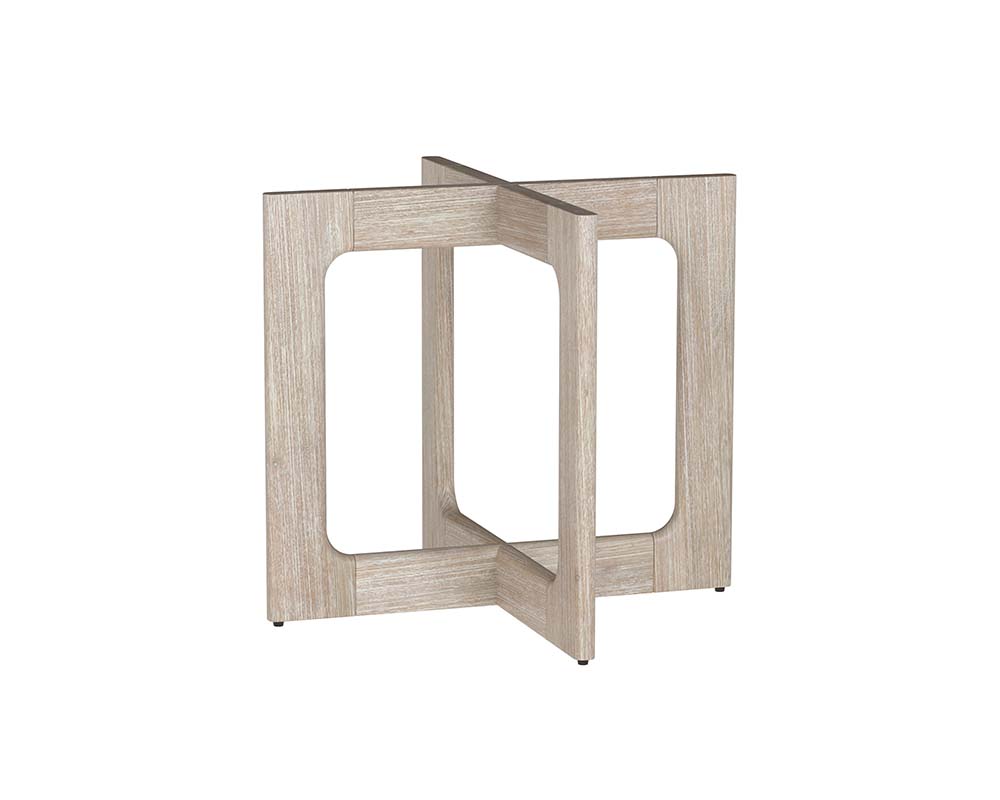 Sunpan Cypher Dining Table Base in Wood and Dark Brown / White Ceruse