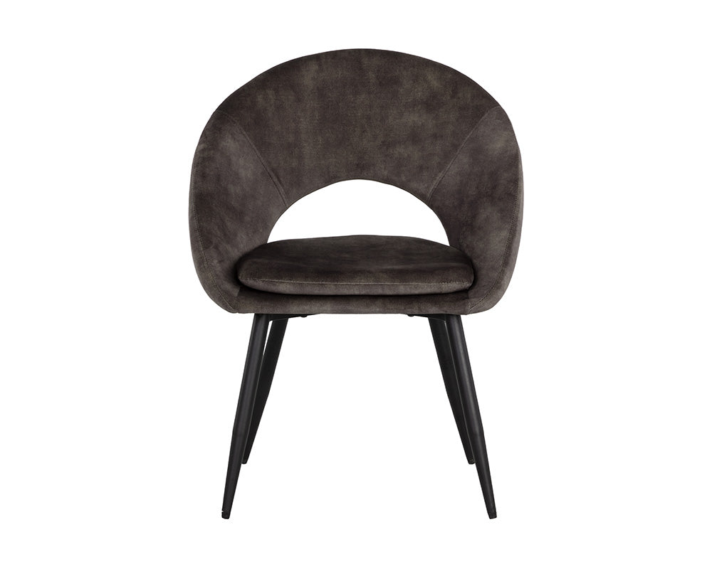 Sunpan Capaldi Dining Chair In Nono Petrol/Shitake/Tapenade Gold