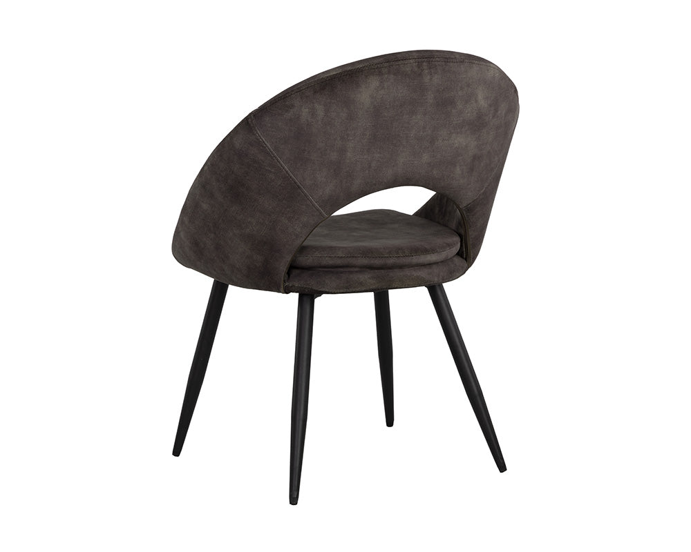 Sunpan Capaldi Dining Chair In Nono Petrol/Shitake/Tapenade Gold