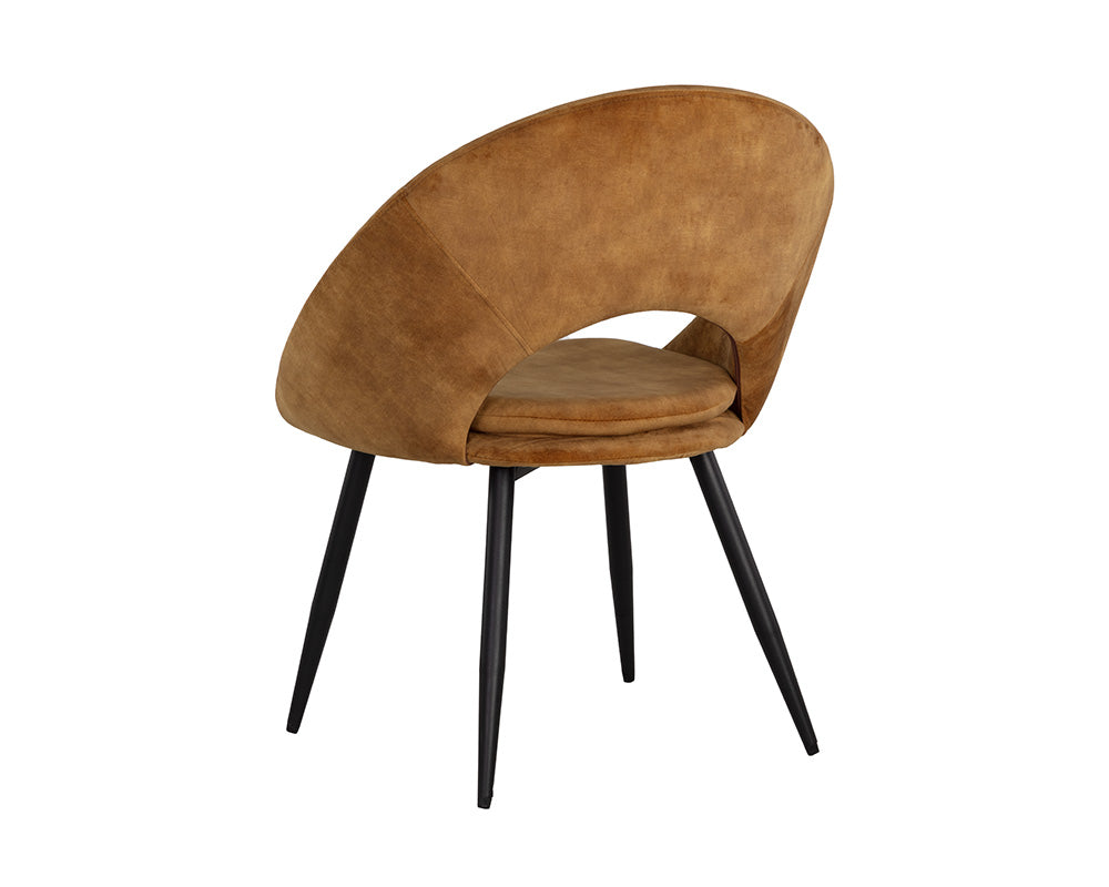Sunpan Capaldi Dining Chair In Nono Petrol/Shitake/Tapenade Gold