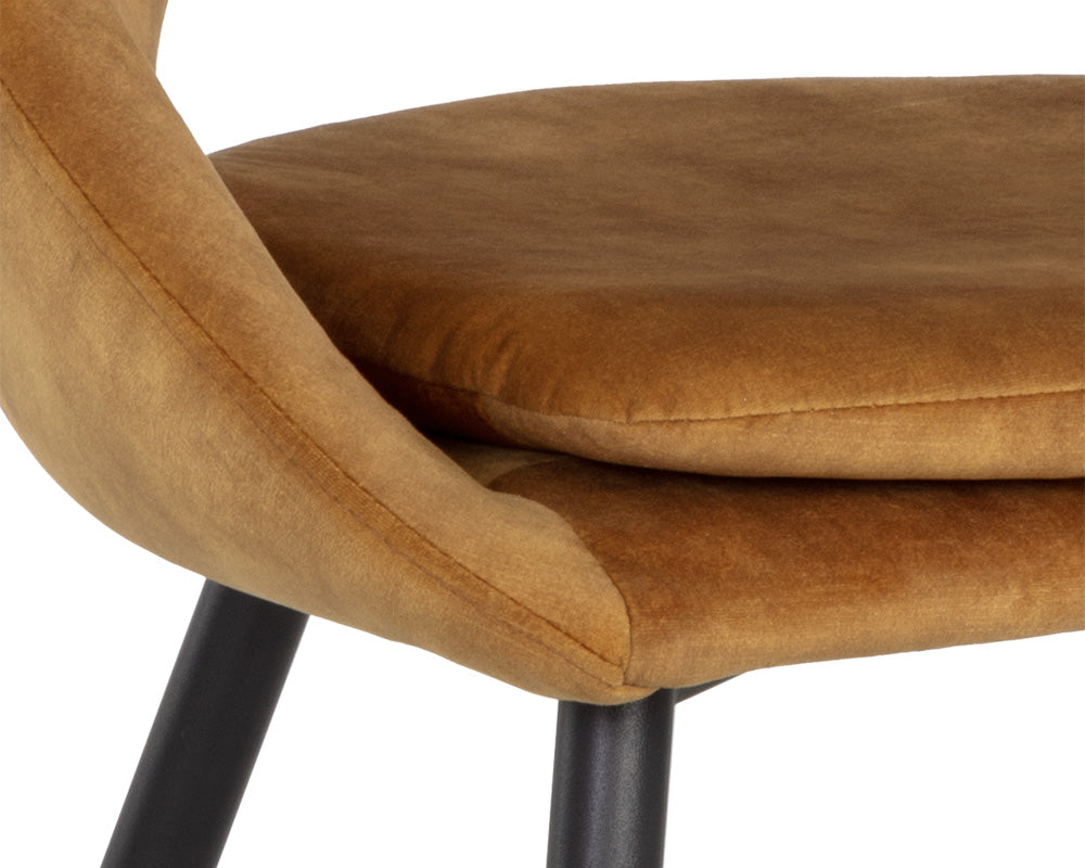 Sunpan Capaldi Dining Chair In Nono Petrol/Shitake/Tapenade Gold