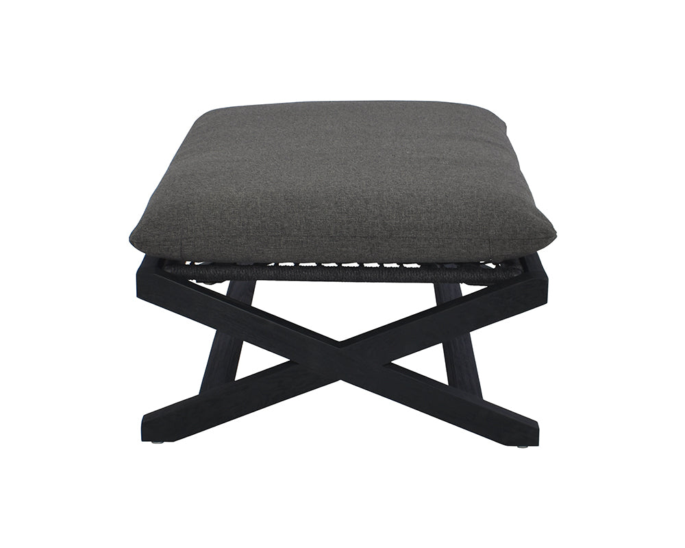 Sunpan Bari Teak Stool in Charcoal