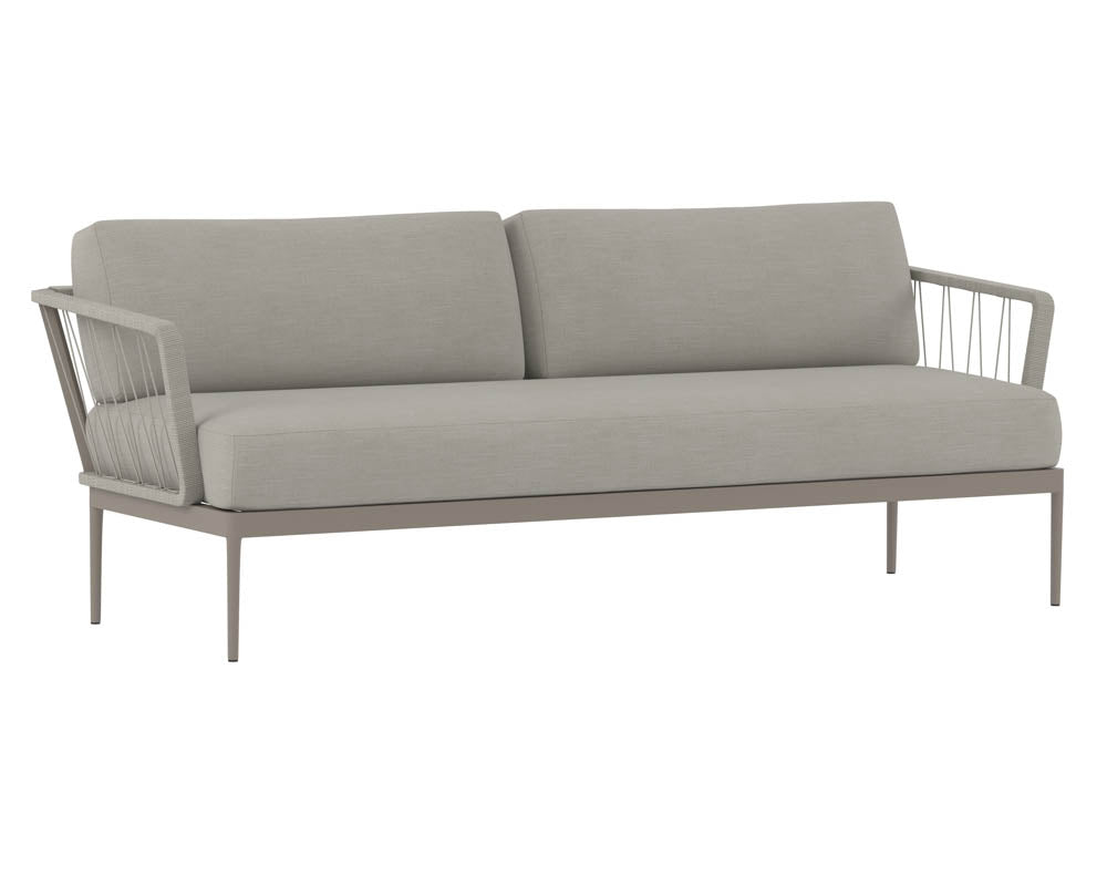 Sunpan Catania Sofa In Dark Grey And Copacabana Grey/Grey And Palazzo Taupe