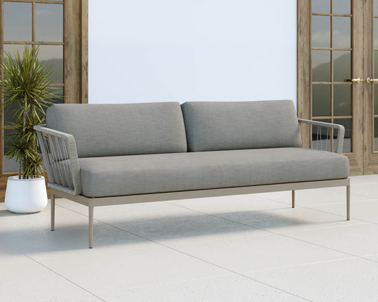Sunpan Catania Sofa In Dark Grey And Copacabana Grey/Grey And Palazzo Taupe