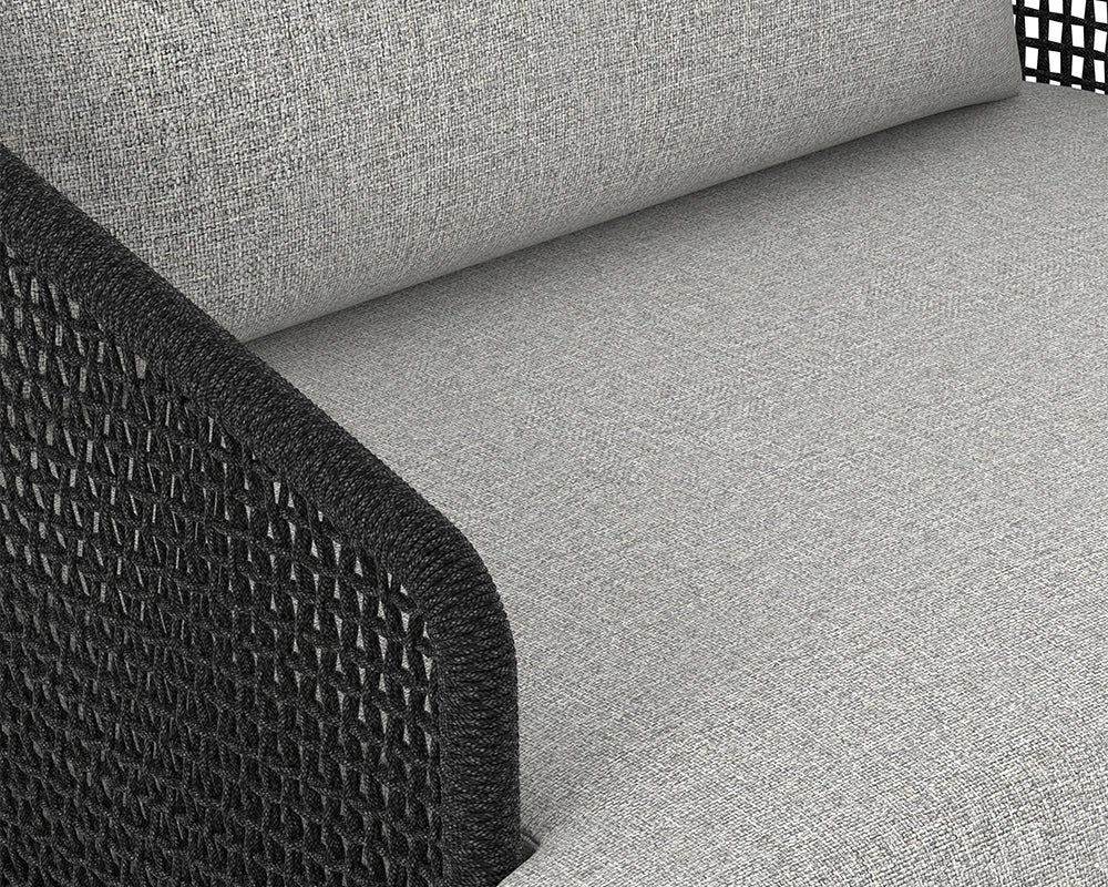 Sunpan Capri Lounge Chair in Natural and Gracebay Grey/Smoke Grey and Copacabana Marble / Drift Brown
