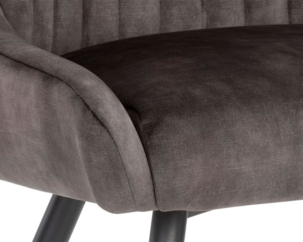 Sunpan Chardon Dining Chair In Nono Petrol/Shitake/Tapenade Gold