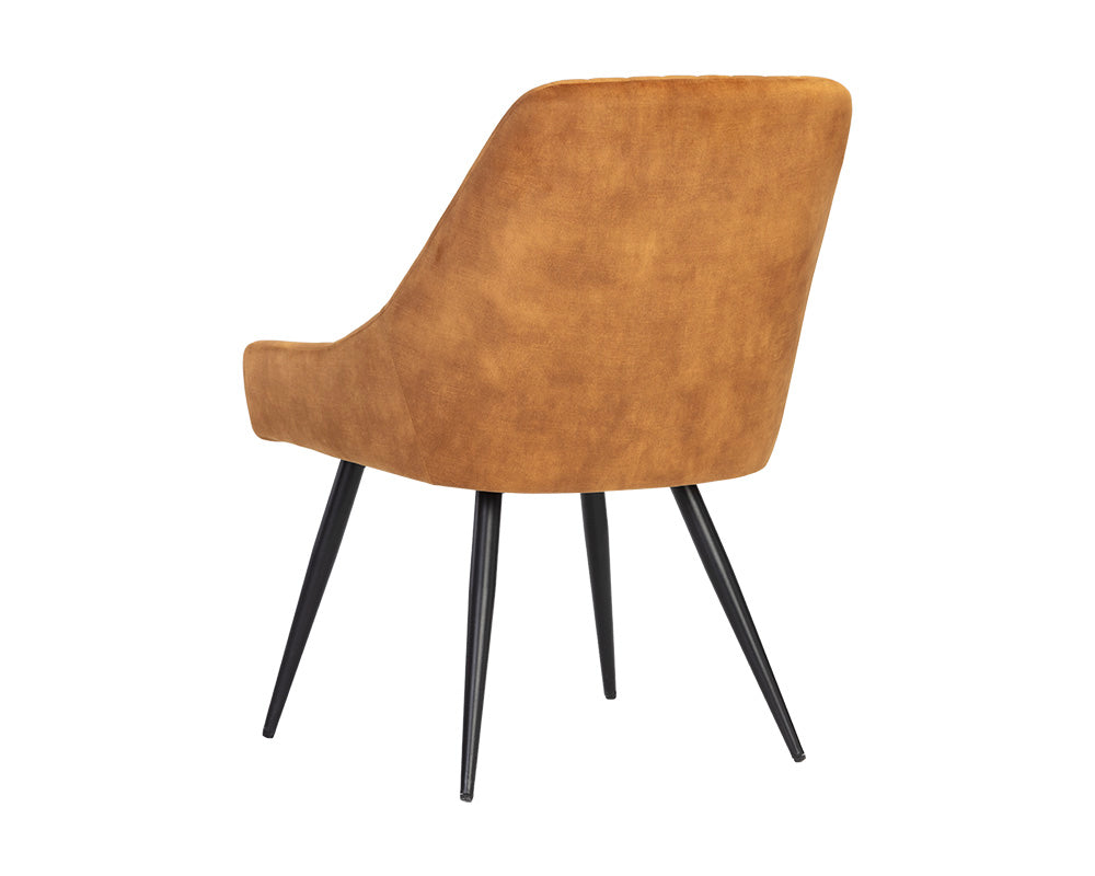 Sunpan Chardon Dining Chair In Nono Petrol/Shitake/Tapenade Gold