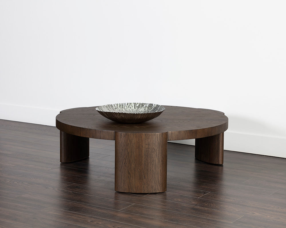 Sunpan Alouette Coffee Table in Aged Oak/Dark Brown