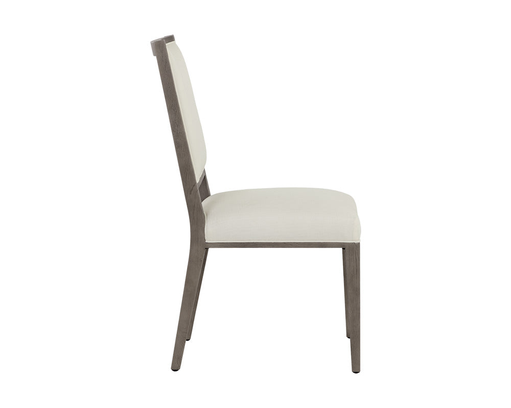 Sunpan Aurelia Dining Chair in Ash Grey and Linoso Ivory/Dark Brown and Linoso Light Grey
