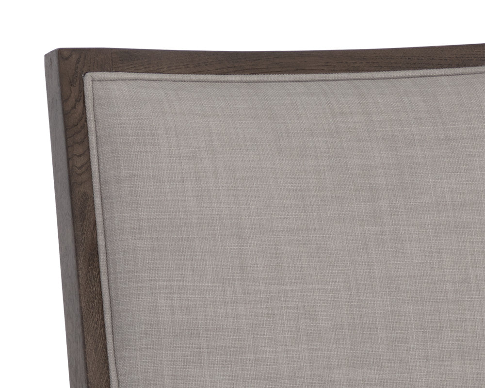 Sunpan Aurelia Dining Chair in Ash Grey and Linoso Ivory/Dark Brown and Linoso Light Grey