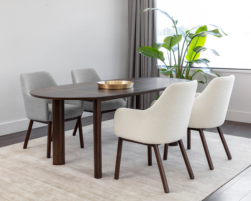 Sunpan Belen Dining Armchair in Altro Cappuccino/White