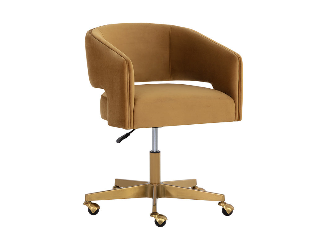 Sunpan Claren Office Chair in Deep Green Sky / Gold Sky