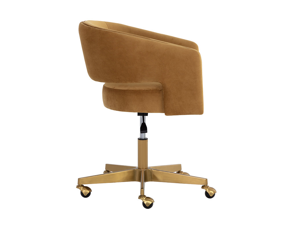 Sunpan Claren Office Chair in Deep Green Sky / Gold Sky