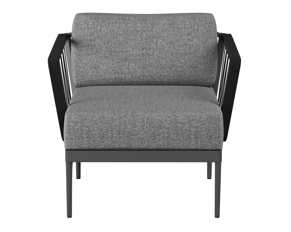 Sunpan Catania Armchair In Dark Grey and Copacabana Grey / Palazzo Taupe